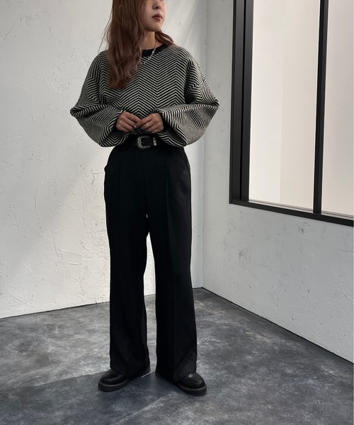 apres jour mignon(アプレジュールミニョン)の「センタープレススラックス【ZOZOTOWN限定アイテム】(スラックス・レディース・ブルー/マスタード/ブラック/グリーン系その他2/ボルドー・X-LARGE/SMALL/MEDIUM)」の11枚目の写真