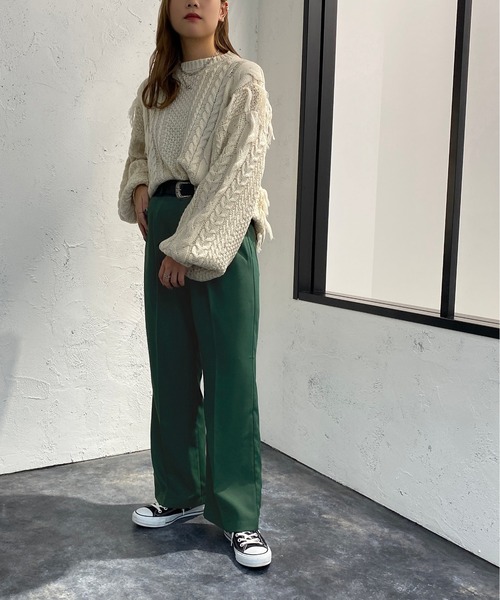 apres jour mignon(アプレジュールミニョン)の「センタープレススラックス【ZOZOTOWN限定アイテム】(スラックス・レディース・ブルー/マスタード/ブラック/グリーン系その他2/ボルドー・X-LARGE/SMALL/MEDIUM)」の19枚目の写真