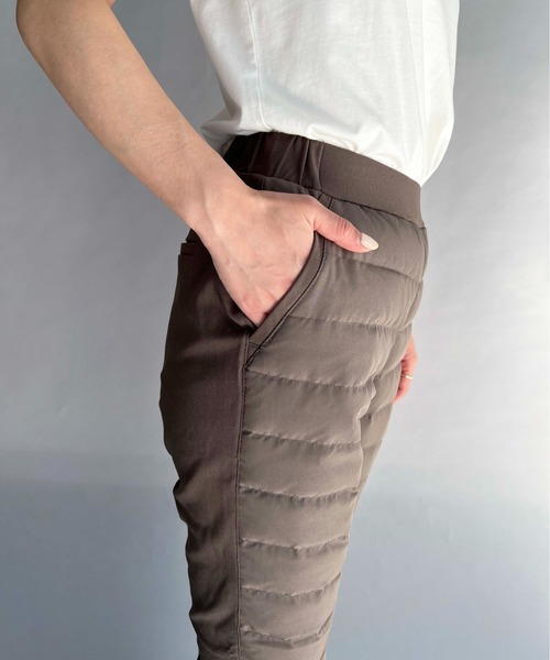 17℃ レディース パンツ ダウンパンツボーダーはっ水加工巾着付き 17℃ レディース パンツ ダウンパンツボーダーはっ水加工巾着付き