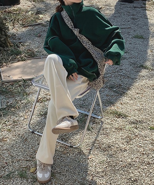 ROOPTOKYO(ループトウキョウ)の「フロントジップ配色ステッチニットトレーナー(スウェット・レディース・グリーン/イエロー・FREE)」の17枚目の写真