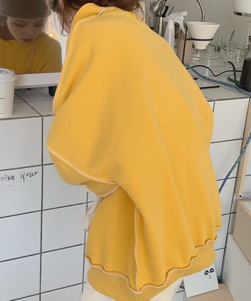 ROOPTOKYO(ループトウキョウ)の「フロントジップ配色ステッチニットトレーナー(スウェット・レディース・グリーン/イエロー・FREE)」の20枚目の写真