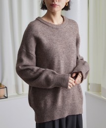 ドロップショルダーカラーニット