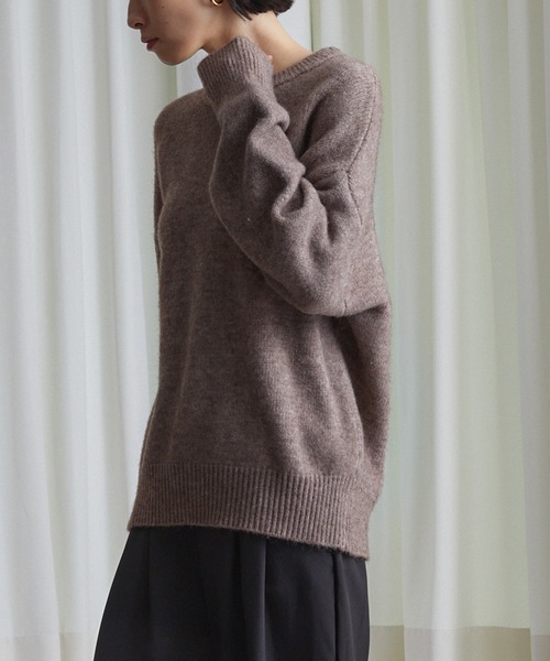 ECRIRE（エクリール）の「ドロップショルダーカラーニット（ニット/セーター・レディース・グリーン/アイボリー/カーキ/サックスブルー/ベージュ・M）」の18枚目の写真