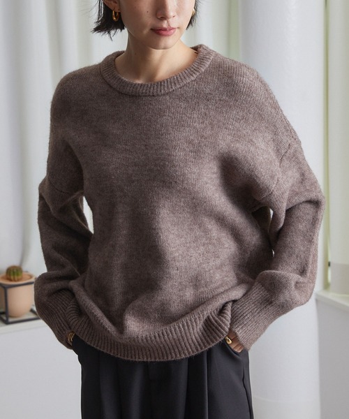 ECRIRE（エクリール）の「ドロップショルダーカラーニット（ニット/セーター・レディース・グリーン/アイボリー/カーキ/サックスブルー/ベージュ・M）」の20枚目の写真