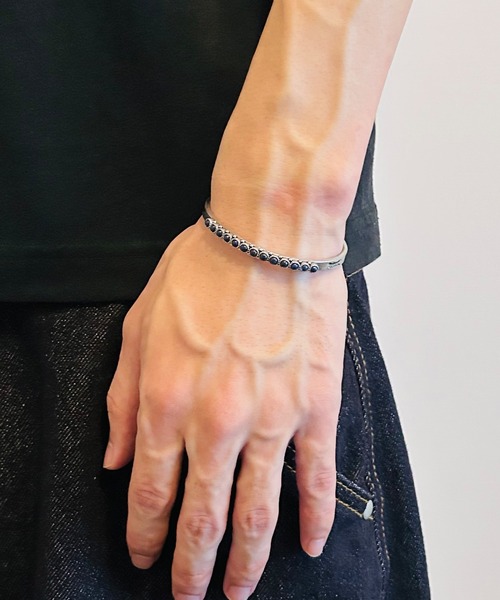 BEATJIVE（ビートジャイブ）の「ストーン シルバー バングル インディアン メンズ レディース（バングル/リストバンド・レディース・シルバー・FREE）」の7枚目の写真