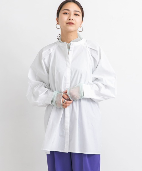 KBF（ケイビーエフ）の「タックショルダーシャツ（シャツ/ブラウス・レディース・ホワイト/ネイビー/カーキ/ピンク・ONE）」の5枚目の写真