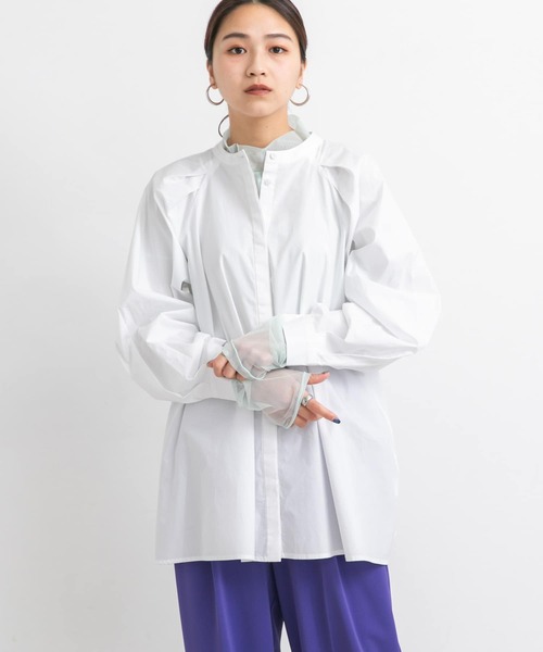 KBF（ケイビーエフ）の「タックショルダーシャツ（シャツ/ブラウス・レディース・ホワイト/ネイビー/カーキ/ピンク・ONE）」の6枚目の写真