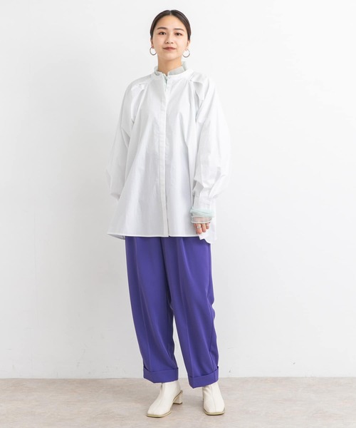 KBF（ケイビーエフ）の「タックショルダーシャツ（シャツ/ブラウス・レディース・ホワイト/ネイビー/カーキ/ピンク・ONE）」の8枚目の写真