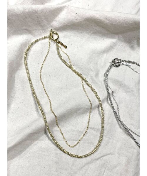 EMODA（エモダ）の「ダブルビーズネックレス（ネックレス・レディース・シルバー/ゴールド・FREE）」の2枚目の写真