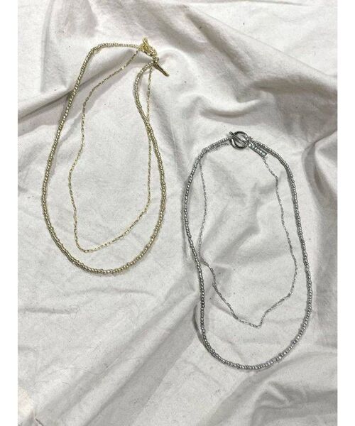 EMODA（エモダ）の「ダブルビーズネックレス（ネックレス・レディース・シルバー/ゴールド・FREE）」の3枚目の写真