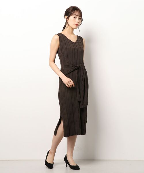 PARKS TOKYO SELECT（パークストウキョウセレクト）の「【Estella.K】（IV）Kaia Rib Knit Dress（ワンピース・レディース・ブラック/ブラウン・FREE）」の2枚目の写真
