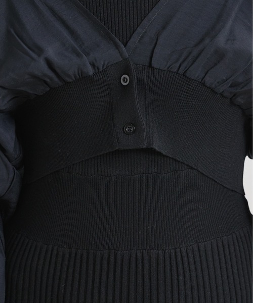 natural couture(ナチュラルクチュール)の「【WEB限定】シアーブラウスカーディガン×リブニットワンピース(ワンピース・レディース・ブラック/グレー/オフホワイト/グリーン/ピンクベージュ・FREE)」の22枚目の写真