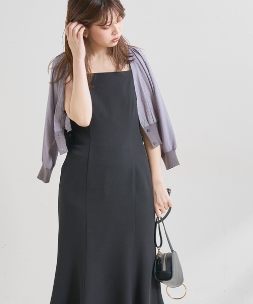 natural couture(ナチュラルクチュール)の「【WEB限定】シアーブラウスカーディガン×リブニットワンピース(ワンピース・レディース・ブラック/グレー/オフホワイト/グリーン/ピンクベージュ・FREE)」の11枚目の写真