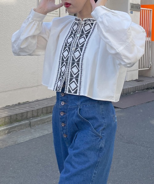 Alley by w closet(アリーバイダブルクローゼット)の「【Alley】ハイウエストコルセットデニムパンツ(デニムパンツ・レディース・ブルー/キナリ・FREE)」の3枚目の写真