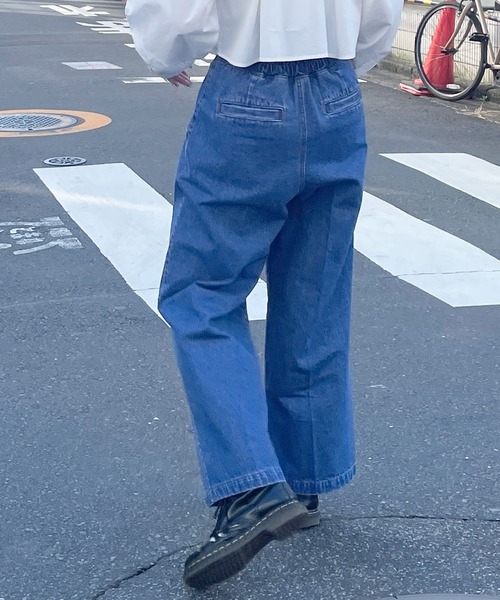 Alley by w closet(アリーバイダブルクローゼット)の「【Alley】ハイウエストコルセットデニムパンツ(デニムパンツ・レディース・ブルー/キナリ・FREE)」の22枚目の写真