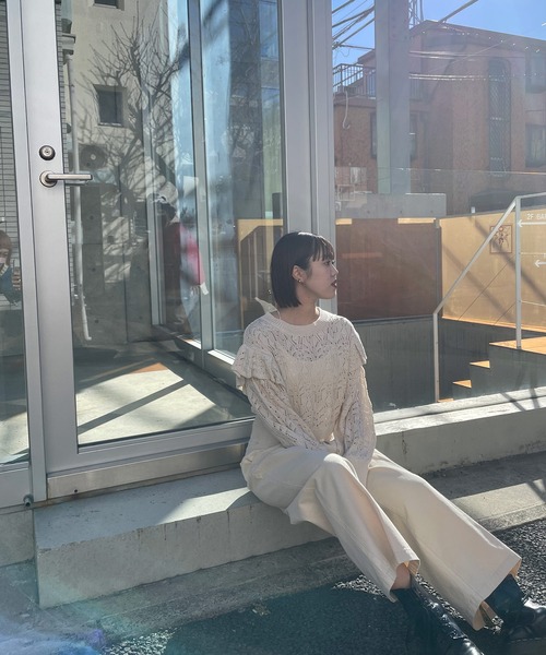 Alley by w closet(アリーバイダブルクローゼット)の「【Alley】ハイウエストコルセットデニムパンツ(デニムパンツ・レディース・ブルー/キナリ・FREE)」の4枚目の写真