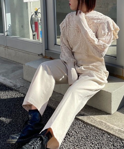 Alley by w closet(アリーバイダブルクローゼット)の「【Alley】ハイウエストコルセットデニムパンツ(デニムパンツ・レディース・ブルー/キナリ・FREE)」の17枚目の写真