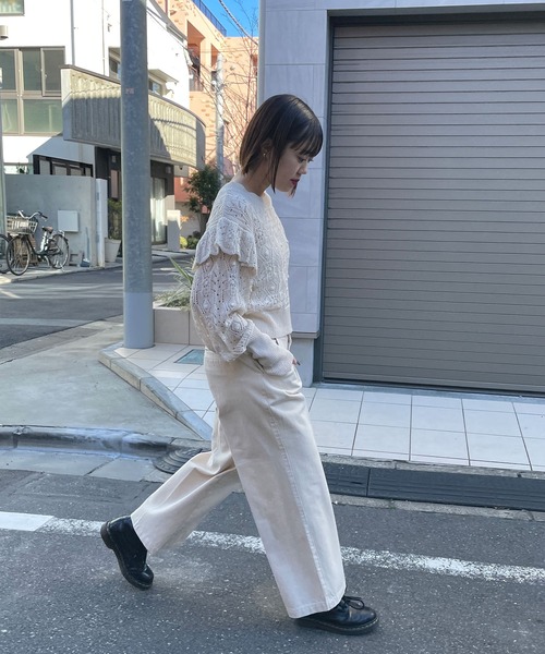 Alley by w closet(アリーバイダブルクローゼット)の「【Alley】ハイウエストコルセットデニムパンツ(デニムパンツ・レディース・ブルー/キナリ・FREE)」の5枚目の写真