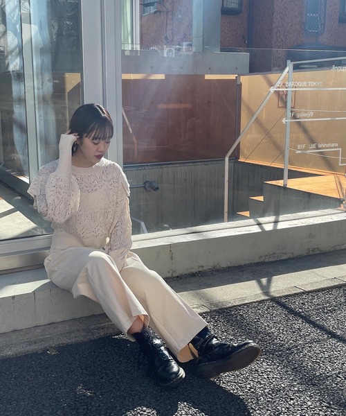 Alley by w closet(アリーバイダブルクローゼット)の「【Alley】ハイウエストコルセットデニムパンツ(デニムパンツ・レディース・ブルー/キナリ・FREE)」の11枚目の写真