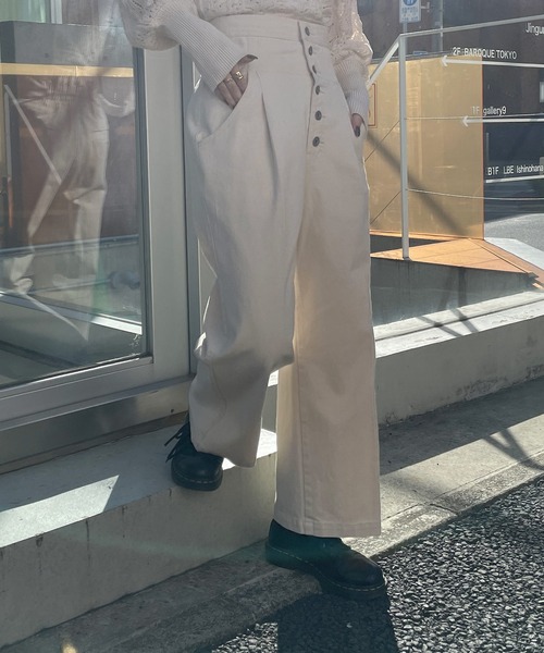 Alley by w closet(アリーバイダブルクローゼット)の「【Alley】ハイウエストコルセットデニムパンツ(デニムパンツ・レディース・ブルー/キナリ・FREE)」の14枚目の写真