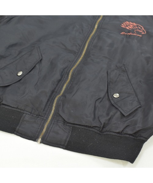 Harley-Davidson(ハーレーダビッドソン)の「【ヴィンテージ古着】90's Harley-Davidson/ハーレーダビッドソン 刺繍ロゴ MA-1 リブブルゾン(MA-1・メンズ・ブラック・LARGE)」の4枚目の写真
