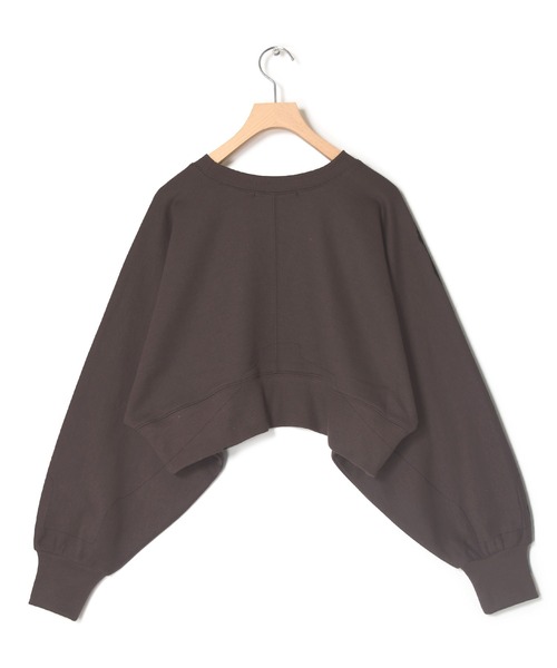 w closet(ダブルクローゼット)の「刺繍入りクロップドスウェット(スウェット・レディース・オフホワイト/ブルー/スミクロ・FREE)」の4枚目の写真