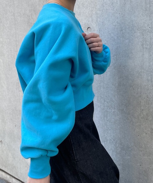 w closet(ダブルクローゼット)の「刺繍入りクロップドスウェット(スウェット・レディース・オフホワイト/ブルー/スミクロ・FREE)」の18枚目の写真