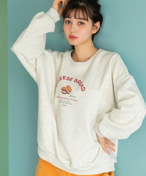 fifth(フィフス)の「バーガープリント裏起毛スウェット(スウェット・レディース・ライトグレー/グリーン・M)」の1枚目の写真