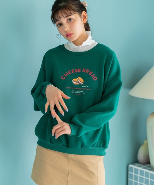 fifth(フィフス)の「バーガープリント裏起毛スウェット(スウェット・レディース・ライトグレー/グリーン・M)」の11枚目の写真