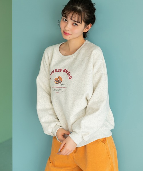 fifth(フィフス)の「バーガープリント裏起毛スウェット(スウェット・レディース・ライトグレー/グリーン・M)」の4枚目の写真