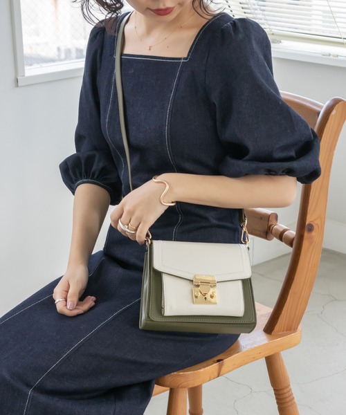 RANDA（ランダ）の「チェーンハンドル2WAYバッグ（ショルダーバッグ・レディース・ブラウン/グリーン/ベージュ/ブラック/ワイン・FREE）」の5枚目の写真