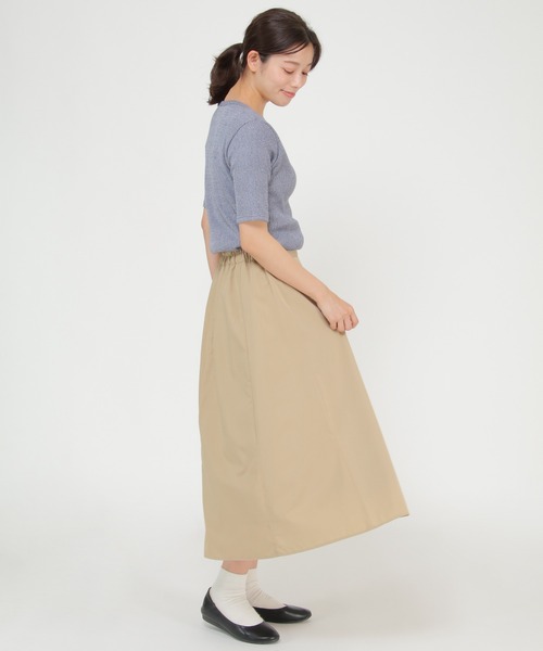 LBC(エルビーシー)の「メランジリブ5分袖tee(Tシャツ/カットソー・レディース・オフホワイト/イエロー/チャコールグレー/ライトパープル・L/M)」の9枚目の写真