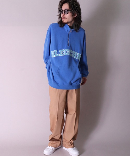 セール】(SB)【ユニセックス】BLEGCHN ロゴ ハーフジップ プル