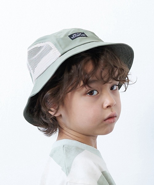 b・ROOM（ビールーム）の「サイドメッシュハット（ハット・キッズ・パープル/ライトカーキ/キャメル・52cm/50cm/54cm）」の2枚目の写真