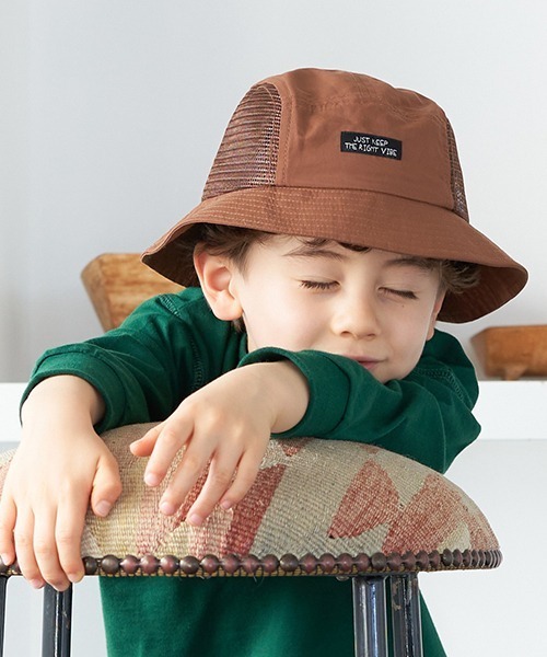 b・ROOM（ビールーム）の「サイドメッシュハット（ハット・キッズ・パープル/ライトカーキ/キャメル・52cm/50cm/54cm）」の3枚目の写真