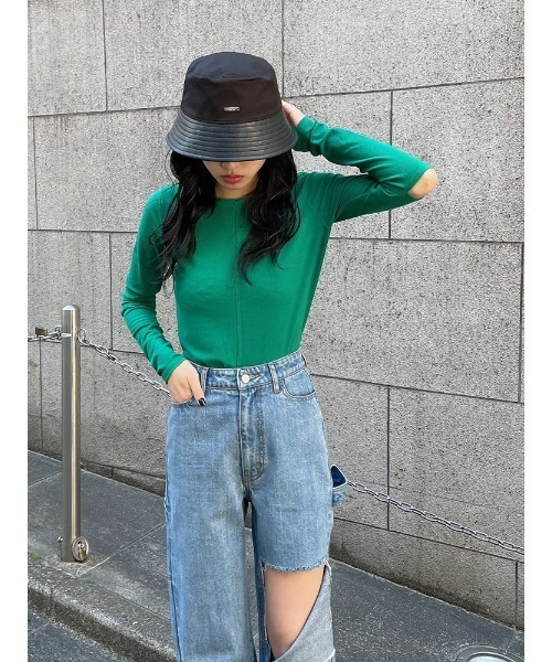 ENVYM(アンビー)の「スリーブカットTOPS(Tシャツ/カットソー・レディース・グリーン/ホワイト/ブラック・FREE)」の7枚目の写真