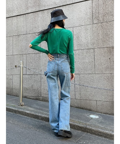 ENVYM(アンビー)の「スリーブカットTOPS(Tシャツ/カットソー・レディース・グリーン/ホワイト/ブラック・FREE)」の10枚目の写真