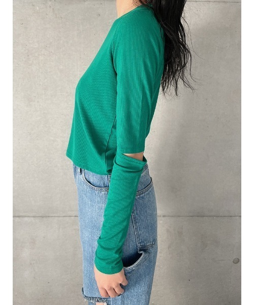 ENVYM(アンビー)の「スリーブカットTOPS(Tシャツ/カットソー・レディース・グリーン/ホワイト/ブラック・FREE)」の21枚目の写真