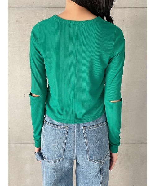 ENVYM(アンビー)の「スリーブカットTOPS(Tシャツ/カットソー・レディース・グリーン/ホワイト/ブラック・FREE)」の22枚目の写真