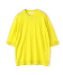 カシミヤ クルーネック半袖プルオーバー
