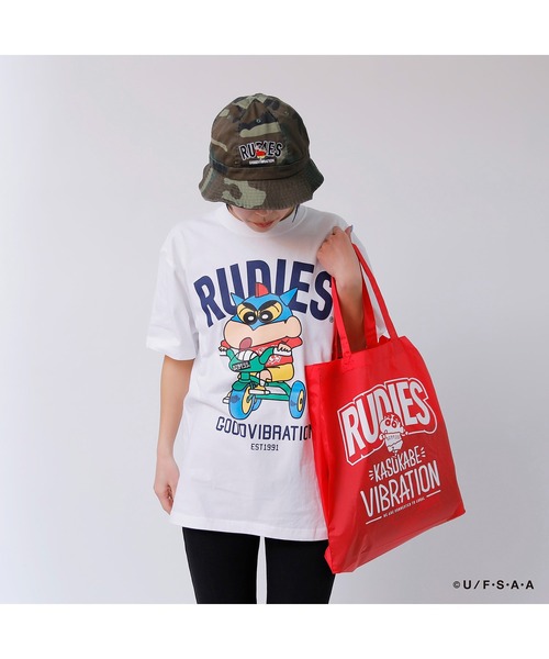 RUDIE'S(ルーディーズ)の「RUDIE'S x CRAYON SHINCHAN KASUKABE VIBRATION SHOPPINGBAG / ルーディーズ × クレヨンしんちゃん カスカベ バイブレーション ショッピング バッグ(エコバッグ/サブバッグ・メンズ・ブラック/レッド/グリーン系1・FREE)」の7枚目の写真