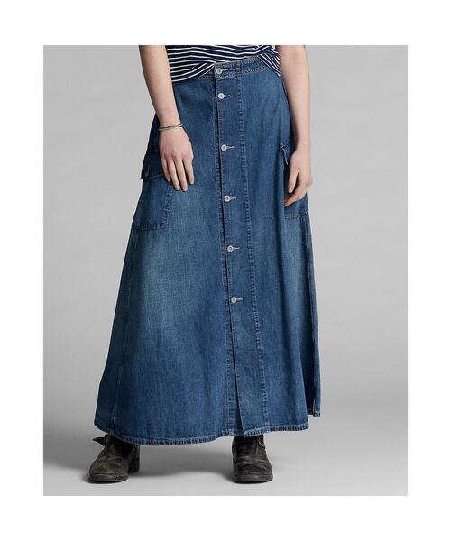 RRL(ダブル アール エル)の「ボタンフロント デニム スカート(デニムスカート・レディース・ブルー・1/2/3/4)」の5枚目の写真