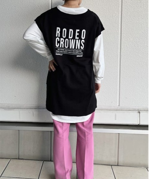 セール L Stシャツ付きvネックニットワンピース ワンピース Rodeo Crowns Wide Bowl ロデオクラウンズワイドボウル のファッション通販 Zozotown