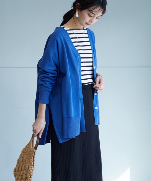 CRAFT STANDARD BOUTIQUE（クラフトスタンダードブティック）の「【ウォッシャブル】Vネックカーディガン　＊◆（カーディガン/ボレロ・レディース・ブラック/ブルー/ベージュ・FREE）」の3枚目の写真