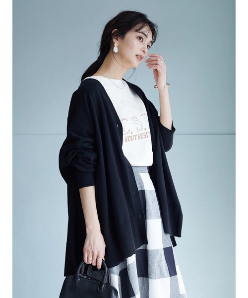 CRAFT STANDARD BOUTIQUE（クラフトスタンダードブティック）の「【ウォッシャブル】Vネックカーディガン　＊◆（カーディガン/ボレロ・レディース・ブラック/ブルー/ベージュ・FREE）」の12枚目の写真