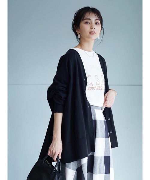 CRAFT STANDARD BOUTIQUE（クラフトスタンダードブティック）の「【ウォッシャブル】Vネックカーディガン　＊◆（カーディガン/ボレロ・レディース・ブラック/ブルー/ベージュ・FREE）」の13枚目の写真