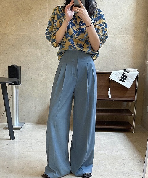 chuclla(チュクラ)の「ベルベット フローラル柄 シアートップ chw22s087【2022/SS】(シャツ/ブラウス・レディース・ブルー/グリーン・FREE)」の21枚目の写真