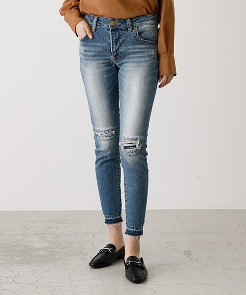 セール ブランド古着 加工スキニーデニムパンツ デニムパンツ Azul By Moussy アズールバイマウジー のファッション通販 Zozoused