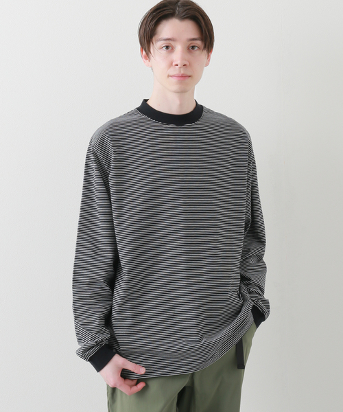 B.C STOCK（ベーセーストック）の「GIZAボーダー L/S-T（Tシャツ/カットソー・メンズ・ホワイト/ブラック・MEDIUM/LARGE）」の19枚目の写真