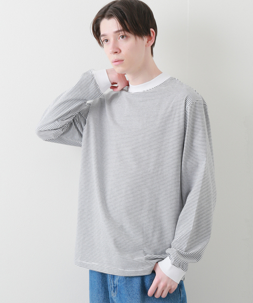 B.C STOCK（ベーセーストック）の「GIZAボーダー L/S-T（Tシャツ/カットソー・メンズ・ホワイト/ブラック・MEDIUM/LARGE）」の18枚目の写真
